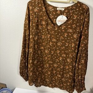 Cotton Blue Ella Rae Tunic V Neck Cotton Boho Top NWT Fits Like Med-large K1